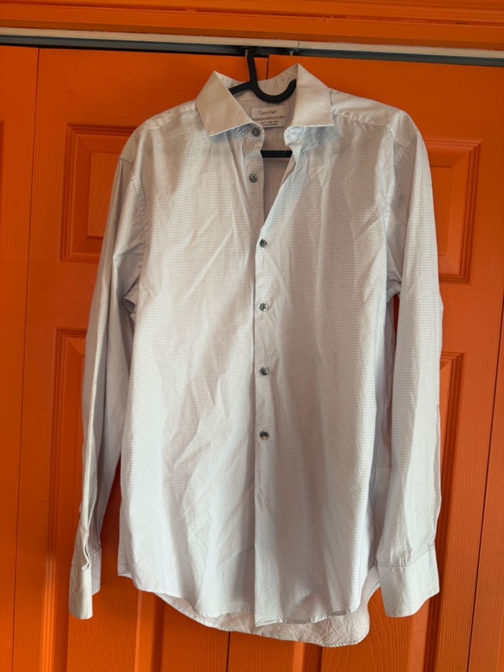 Calvin Klein Men's Light Blue Micro Dot Dress Shirt